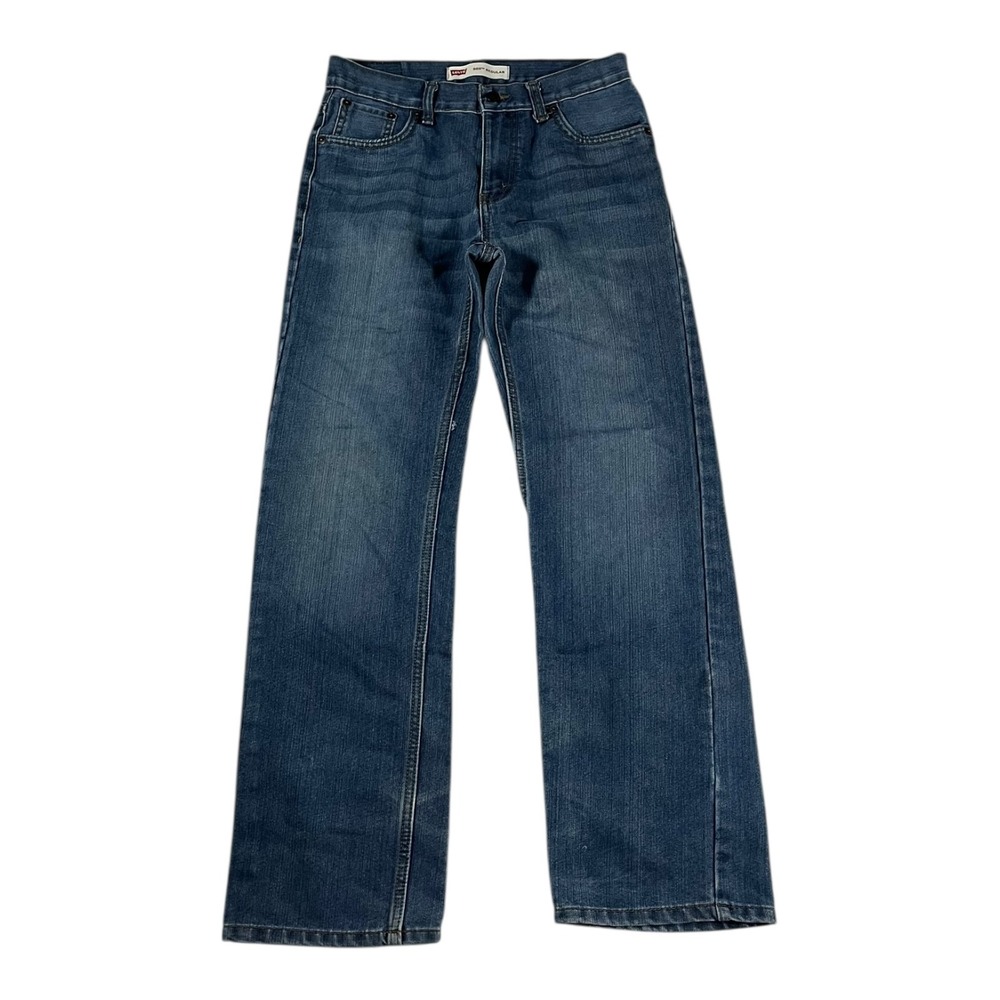 Levi's 505 Regular Fit Jeans Men's Size 16 Reg W28 L28 Blue Denim Button Fly